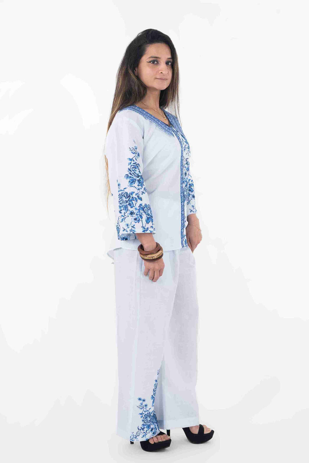 Blue Floral Printed Co-Ord Set