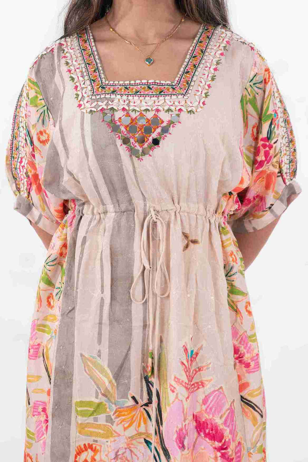 Floral Printed Gathered Kurta & Pants Set