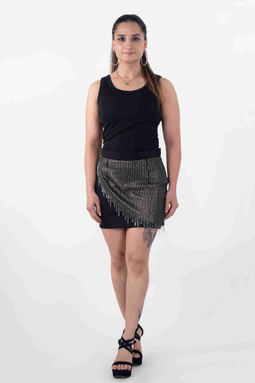 Detailed sequin skirt