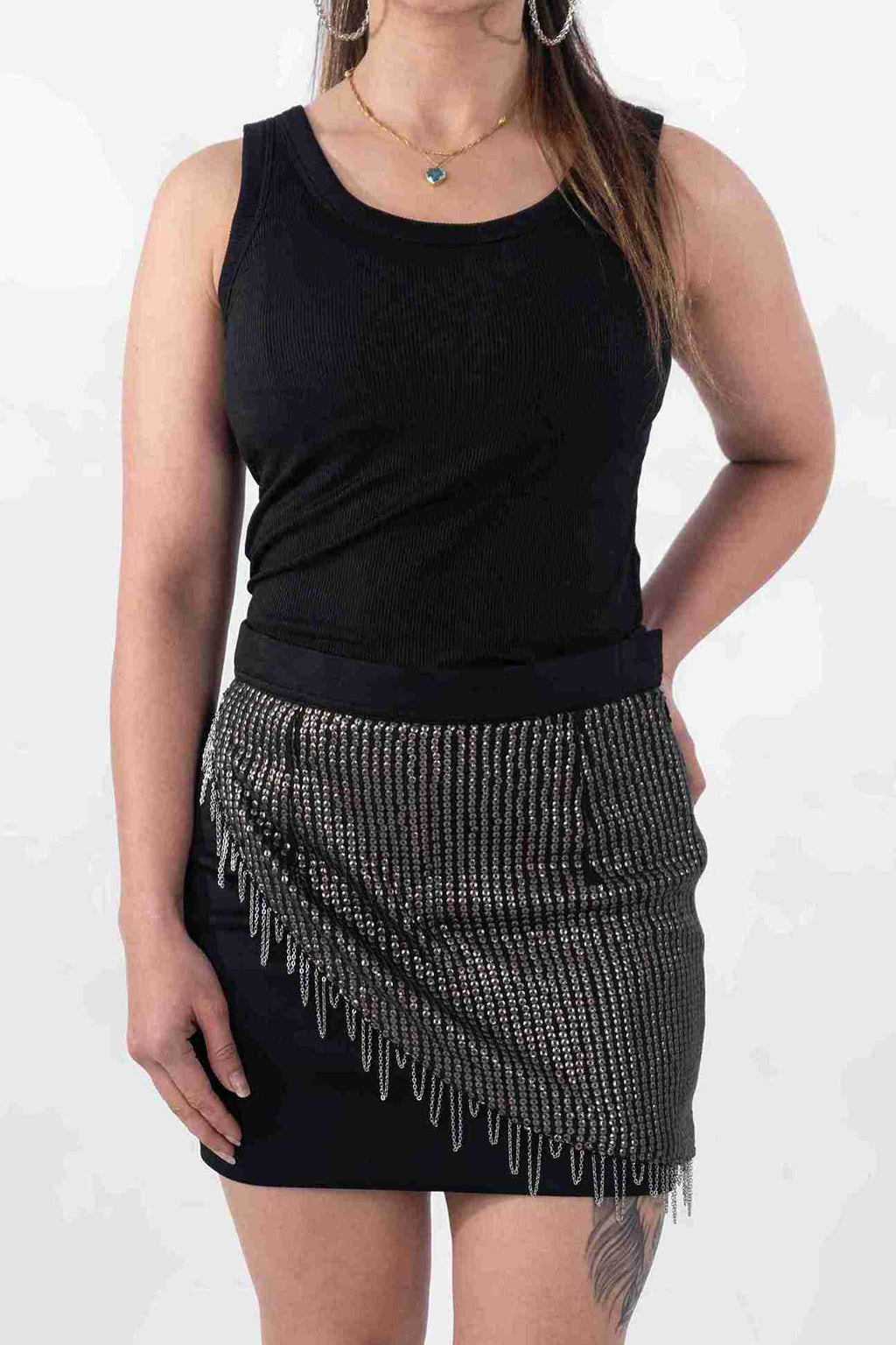 Detailed sequin skirt
