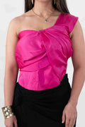 One-shoulder draping top